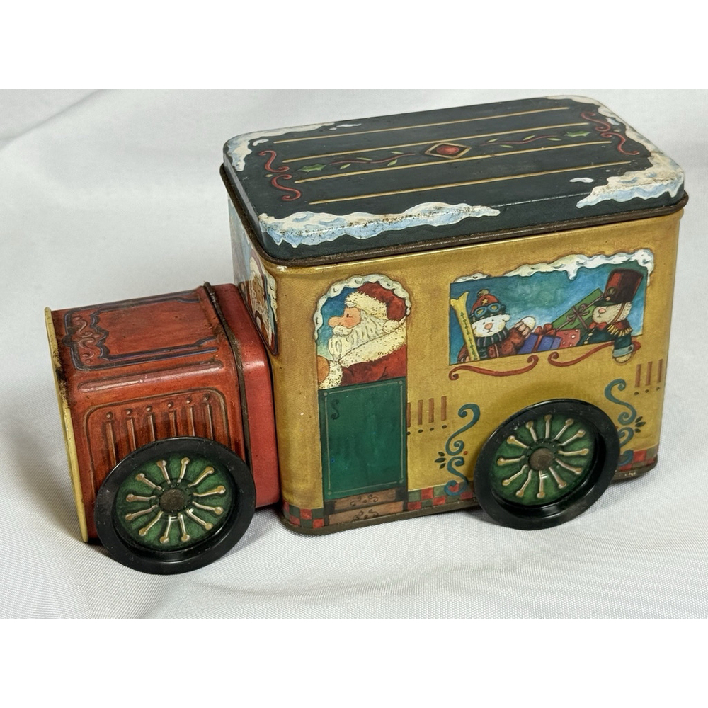 Russ Santa’s Express North Pole Chrismas Tin Train Car Storage Decor Holiday